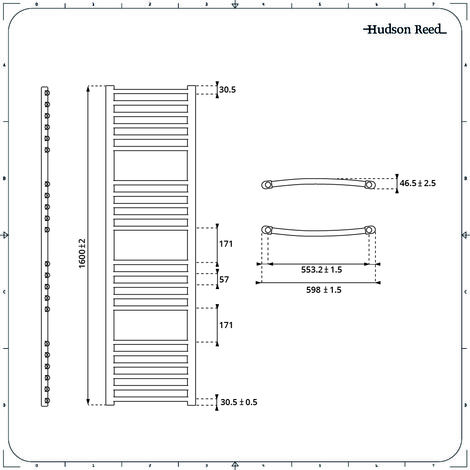 Hudson Reed Kent Scaldasalviette Elettrico Curvo Di Design Verticale