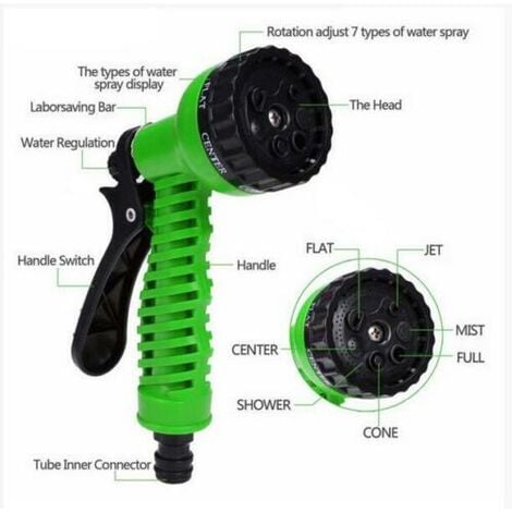 50FT Green Expandable Garden Magic Hose Pipe Spray Gun Flexible Pipe