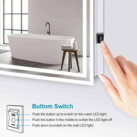 Heilmetz Modern Illuminated Led Bathroom Mirror Mm Wall