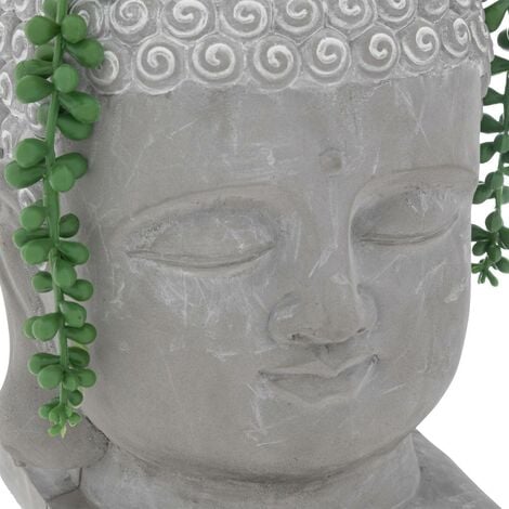 Plante artificielle Bouddha en ciment H30cm gris Atmosphera créateur