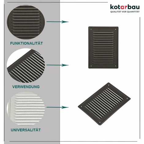 KOTARBAU Grille De Ventilation 230 X 165 Mm Anthracite En Acier