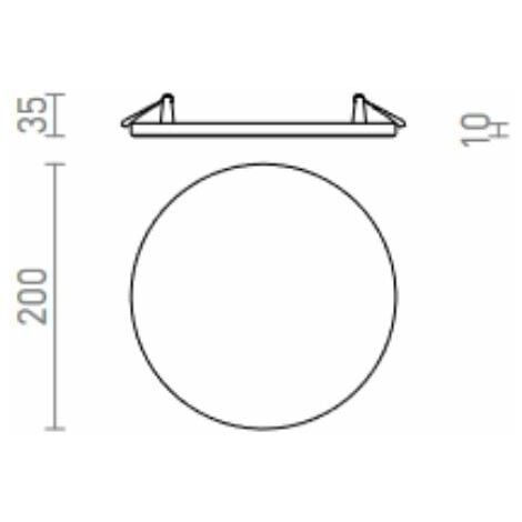 BJORK R 20 plafonnier encastré noir 230V LED 18W 3000K