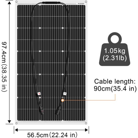 Dokio W Monocristallin Panneau Solaire Flexible Pour Caravane Auto