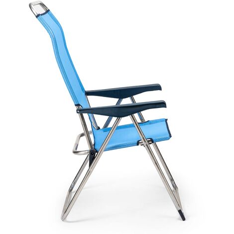 Chaise De Plage Pliante Solenny Positions Dossier Ergonomique Bleu