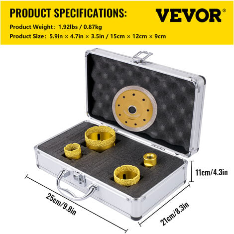 Vevor Diamantbohrer Lochs Gen Set Mm Durchmesser Stk