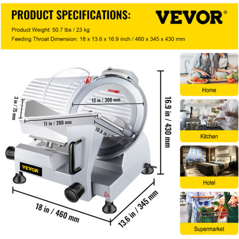 Vevor Jk A Allesschneider Elektrisch Zoll Mm Food Slicer W