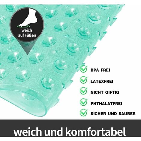 Tapis de Bain vert carré antidérapant à ventouses Durable et élégant