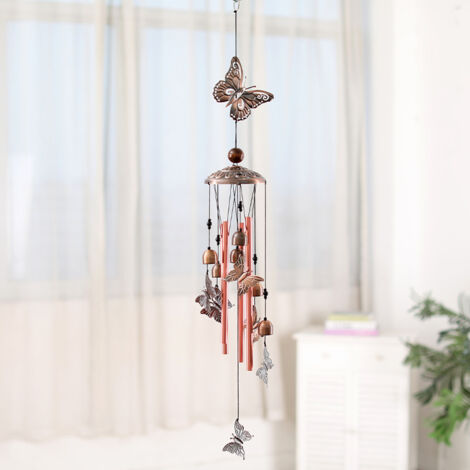 Carillon Vent En Forme De Papillon Avec Tubes Creux Et Cloches En