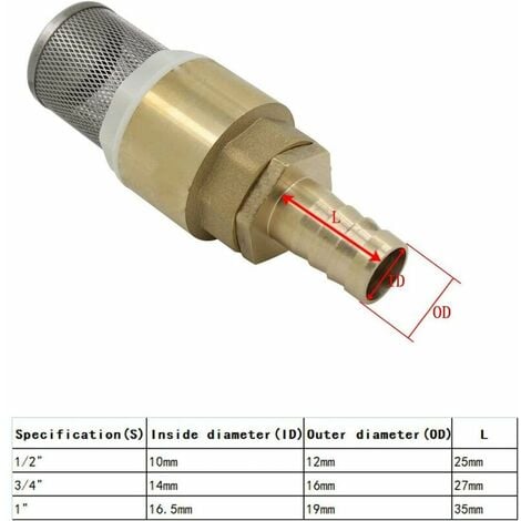 Clapet Anti Retour Avec Crepine Pouce Avec Douille Mm
