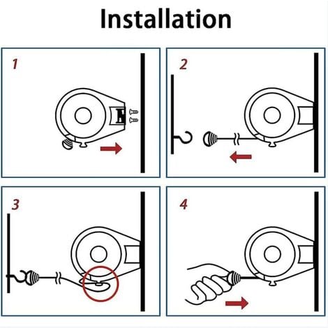 Corde à linge Rétractable 15M Étendoir à linge Corde à Linge