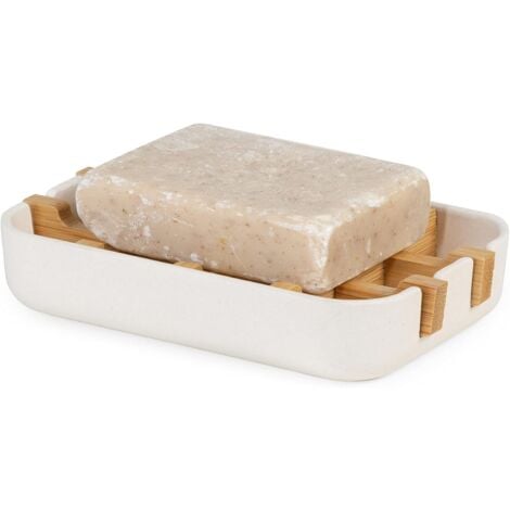 Blanc Naturel Compactor Porte Savon Blanc Bambou Cologique Naturel