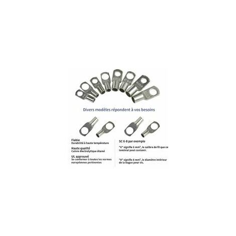 Pcs Cosses Lectrique Trou Boulon En Cuivre Tam Connecteurs Sc