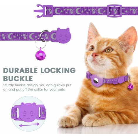 Pc Violet Airtag Collier Pour Chat R Fl Chissant Collier Pour Chat