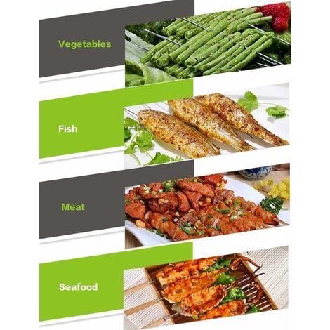 Lot de 10 Brochettes à Viande en Acier Inoxydable pour Barbecue