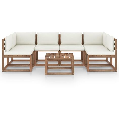 Prolenta Premium 7 Tlg Garten Lounge Set Aus Paletten Mit Kissen