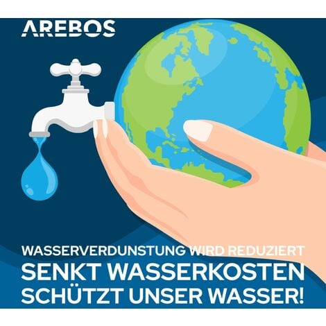 Arebos Pool Solarfolie Abdeckung Solarabdeckplane Eckig X M Blau