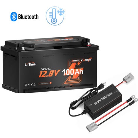 LiTime Batterie Au Lithium LiFePO4 12V100Ah H190 HAUTEUR 190mm 12V