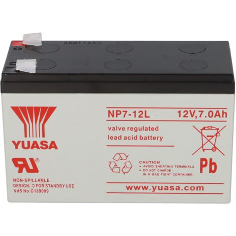 8x Yuasa Blei Akku NP7 12L Pb 12V 7Ah VdS Faston 6 3mm