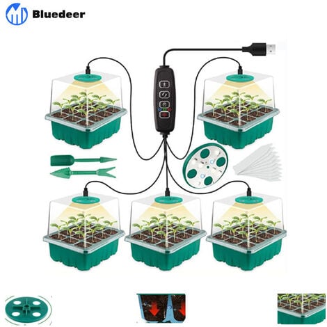 Nouveau 5 pièces kit Mini Serre pour Plantes avec lumière Solaire à