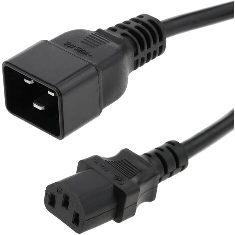 CableMarkt Cable de alimentación negro 1 8m C13 hembra C20 macho