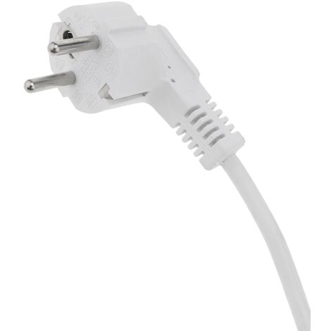 CableMarkt Cable de alimentación acodado blanco 1 8m C13 a SCHUKO macho