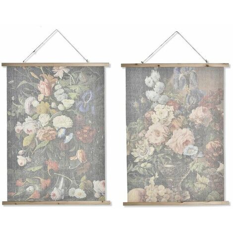 Cuadro Dkd Home Decor Flores Moderno X X Cm Unidades