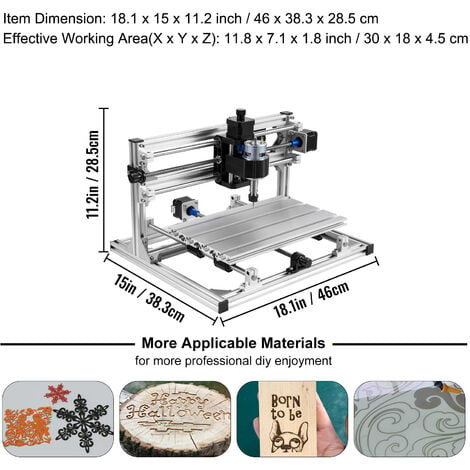 VEVOR CNC 3018 Kit Router Controllo GRBL Macchina CNC 3 Assi Fresatura