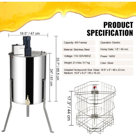 Mophorn Smielatore Elettrico 4 8 Favi Attrezzatura Per Apicoltura In