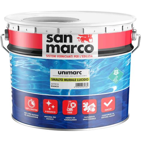 Unimarc Smalto Murale Lucido Bianco Lt All Acqua