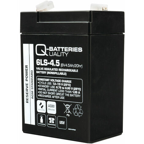 Q Batteries 6LS 4 5 6V 4 5Ah Blei Vlies Akku AGM VRLA