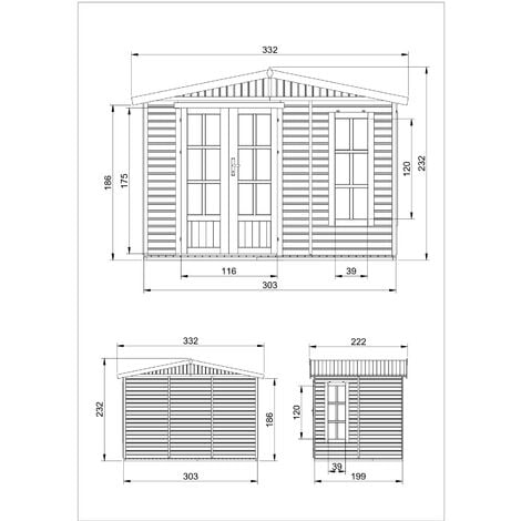 Wooden Garden Office TIMBELA M334FB Modern Garden Cabin To Work From