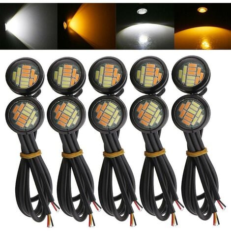 10 Stücke 12v 23mm Dual Color Switchback 4014 Smd 12 Led Drl Eagle Eye