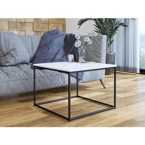 Table Basse Germantown Noir Mat Blanc Brillant X X Cm