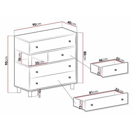 Commode Omaha P109 Avec Tiroirs Nombre De Tiroirs 0 90x90x40cm