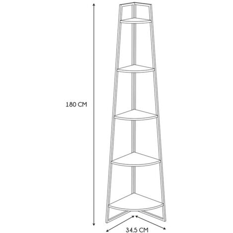 Etagere Angle Niveaux Bois Et Metal