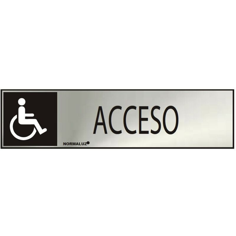 Cartel Informativo Acceso Inox Adhesivo 0 8Mm 5X20Cm