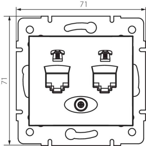 Double Prise T L Phone Rj Encastrable Domo Blanc