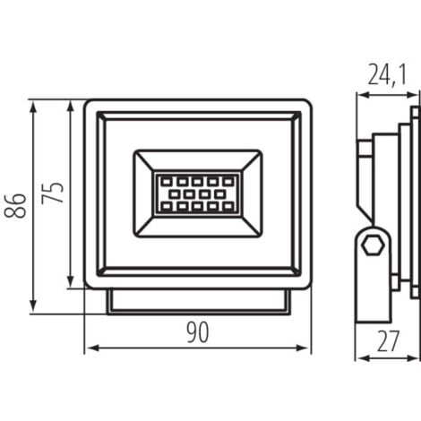 Projecteur Led W Lm Noir Tanche Ip W Mmx Mm Blanc