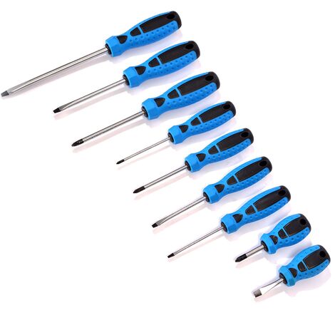 BlueSpot 9pc Magnetic Torx Pozi Hex Slotted Phillips Flat Screwdriver Set