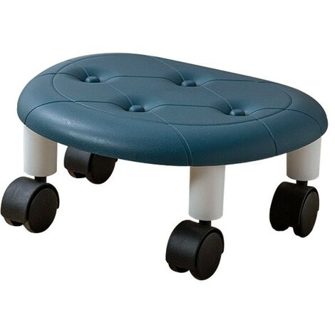 Tabouret D Atelier Rond Roulettes R Glable Pivotable Bleu