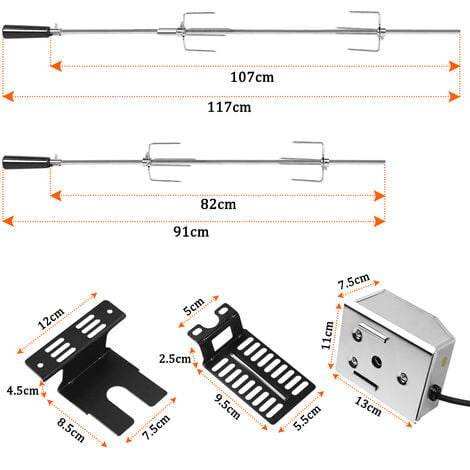 Barbecue Lectrique Set De Brochettes Pour Grill Cm Bbq Tourne