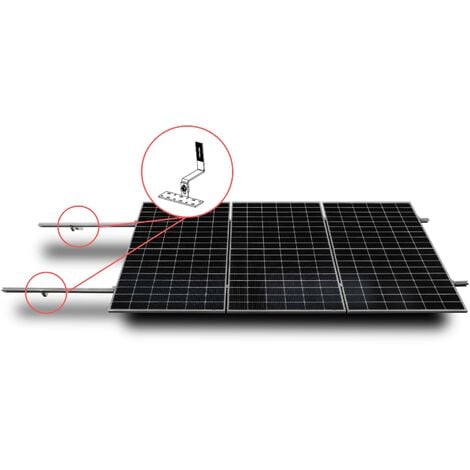 Montagesystem für Dachpfanne 4 Solarmodule 1 reihige Hochkant Verlegung