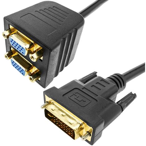 Duplicateur et convertisseur passif d un connecteur DVI mâle vers 2