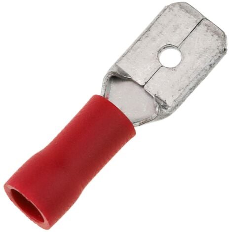 Borne Faston mâle rouge 6 3 mm 100 pcs