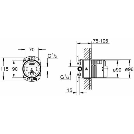 Grohe Rainshower Corps Encastr Universel Dn Chrome