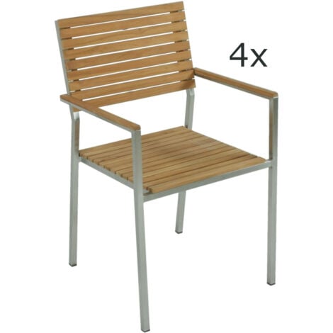 Garden Pleasure Stapelstuhl Aluminium Teak Er Set X X Cm