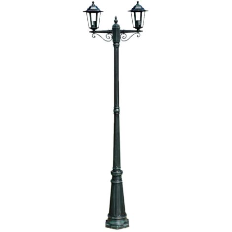 Vidaxl Lampadaire De Jardin Bras Cm Vert Fonc Noir Aluminium