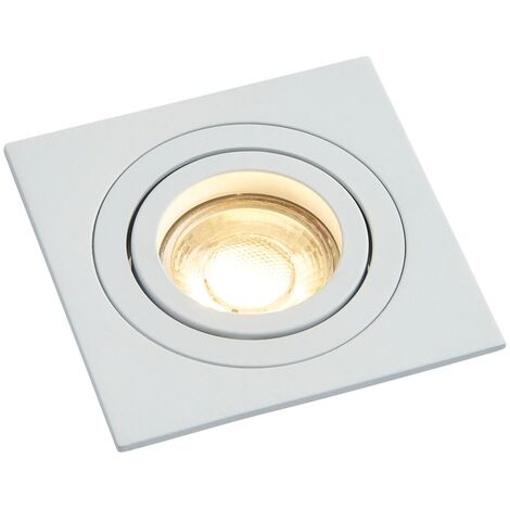 Litecraft Evra Recessed Downlight Square Tiltable Ceiling Spotlight White