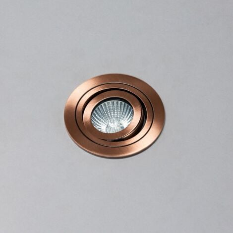 Litecraft Recessed Downlight IP65 Rated Tiltable Spotlight In Copper