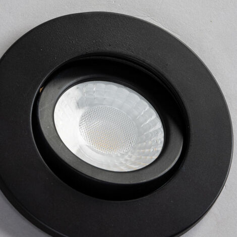 Litecraft Recessed Downlight Fire Rated Tiltable Spotlight Satin Black